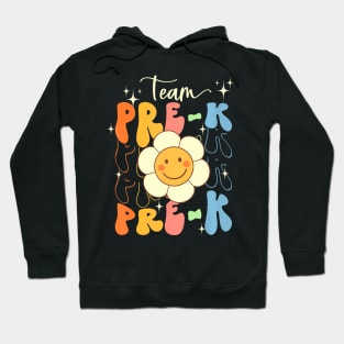 Smile Face First Day Of Team Prek Back To School Groovy Hoodie